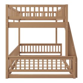 Full XL over Queen Bunk Bed with Ladder and Guardrail