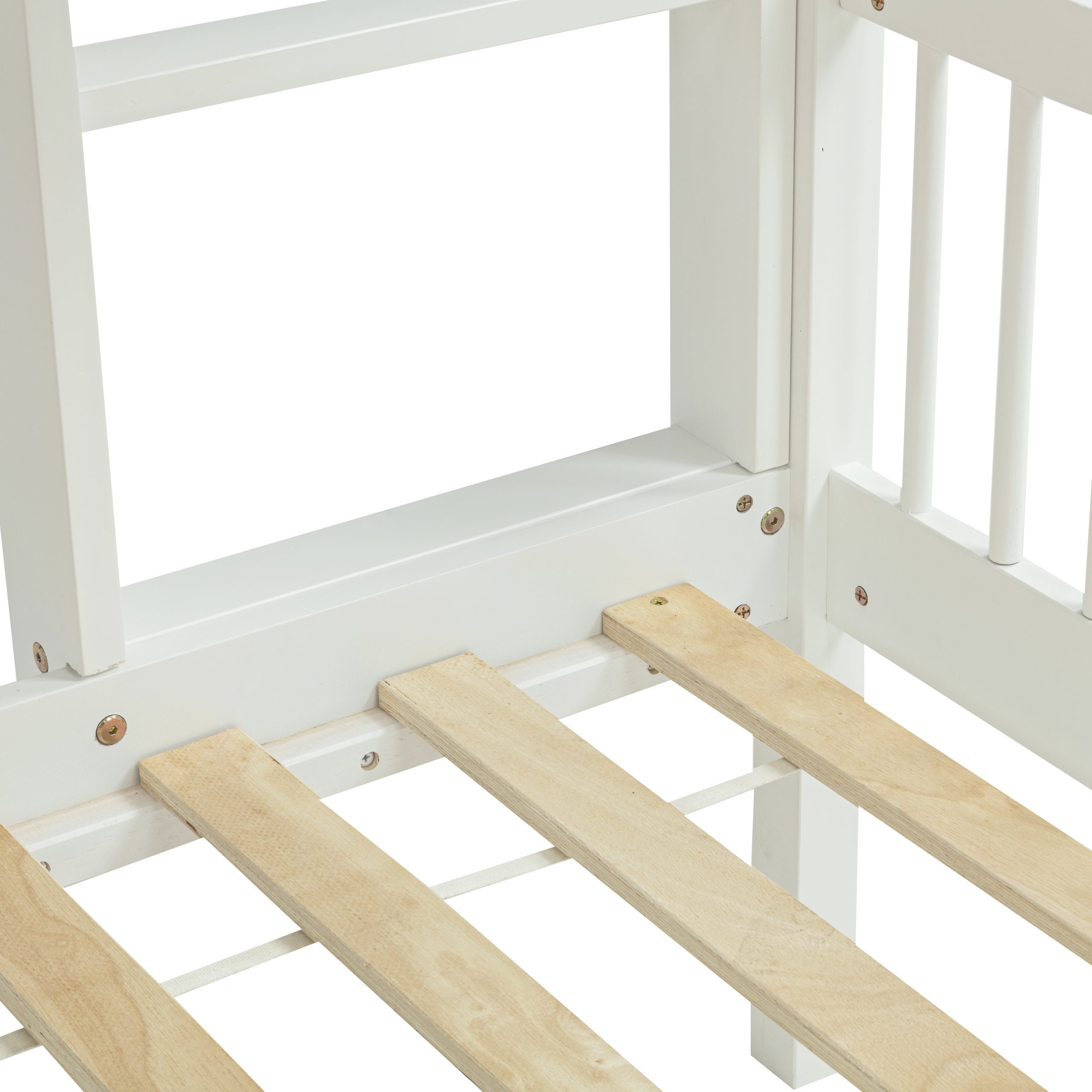 Twin Over Twin Pine Wood Bunk Bed With 2 Drawers, Convertible into 2 Twin Beds