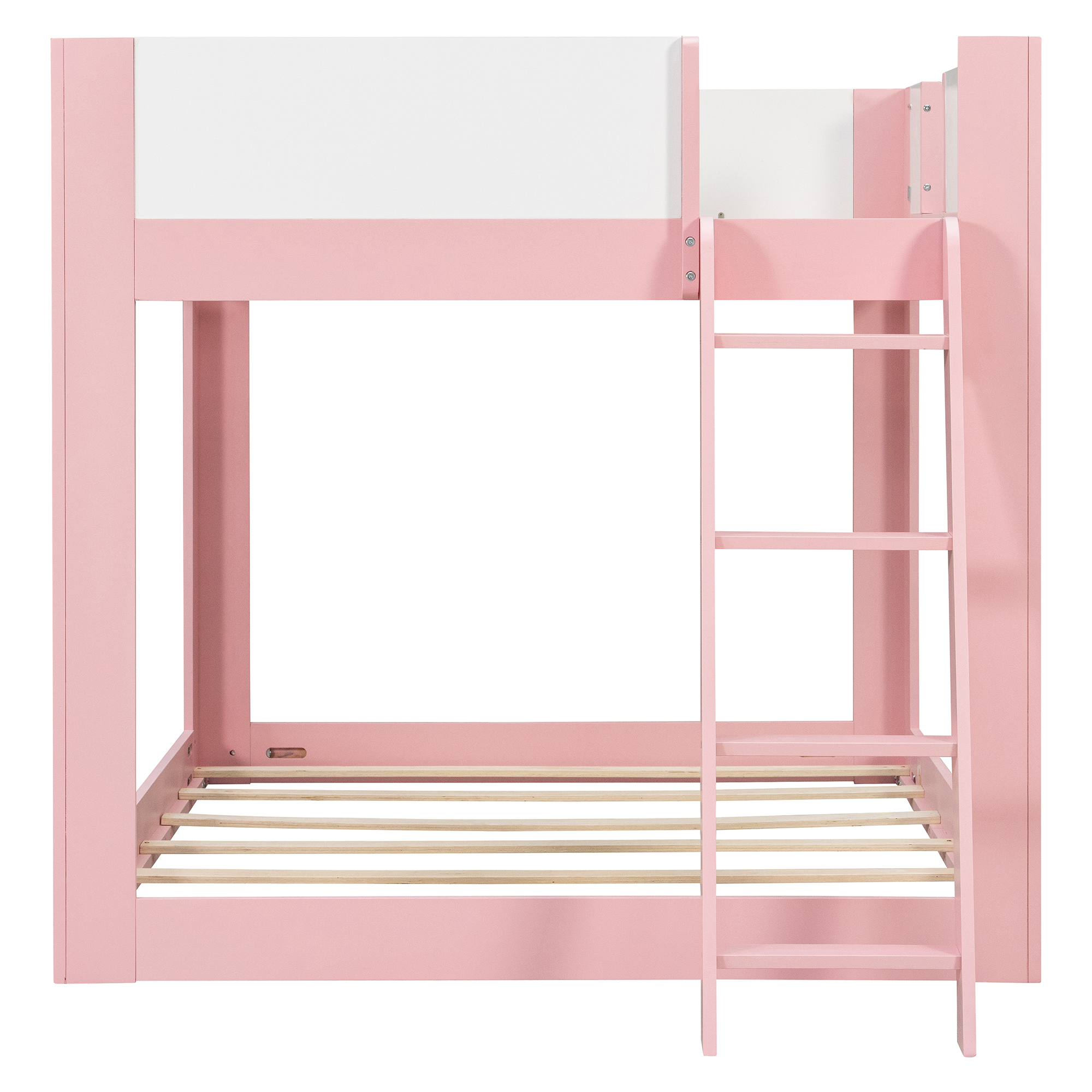 Full Size Low Convertible Bunk Bed With Reversible Ladder And Safety Guardrails
