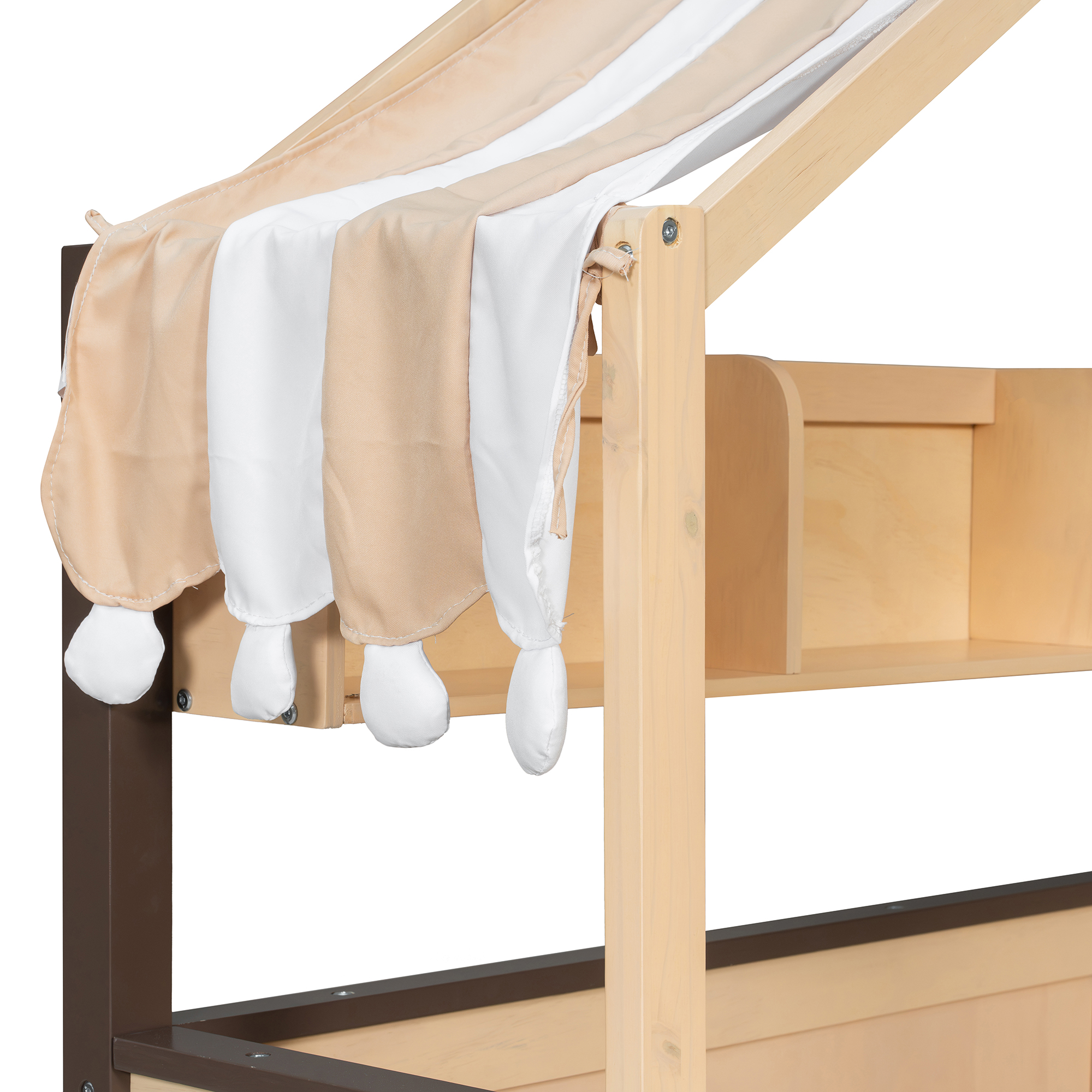 Twin Size House-Shaped Daybed with Built-In Bookshelf and Trundle