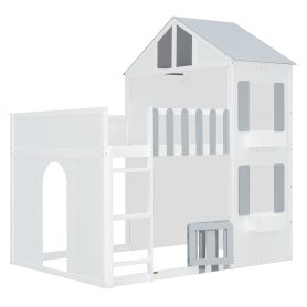 Modern Playful Design Full Over Full House Bunk Bed
