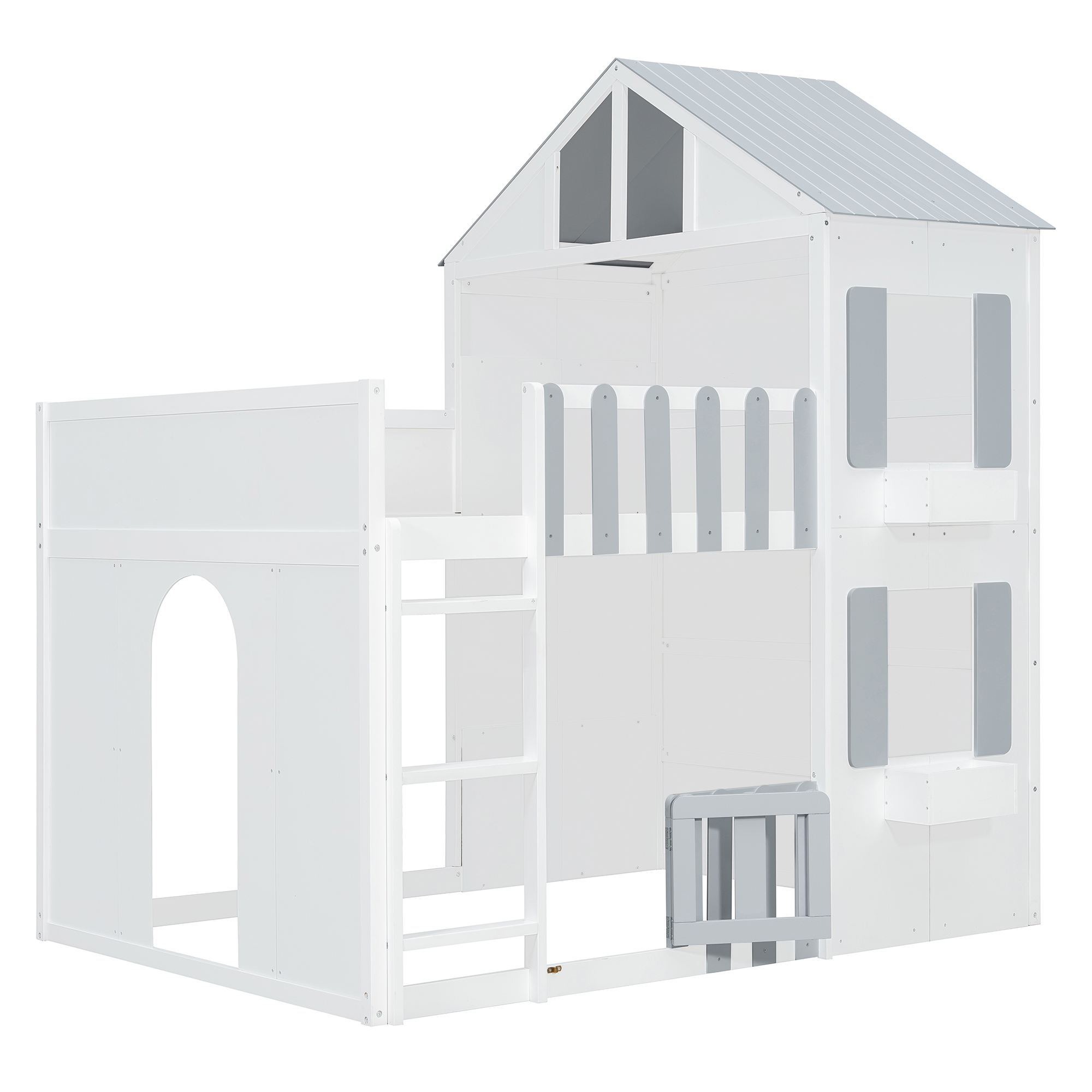 Modern Playful Design Full Over Full House Bunk Bed