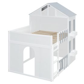 Modern Playful Design Full Over Full House Bunk Bed