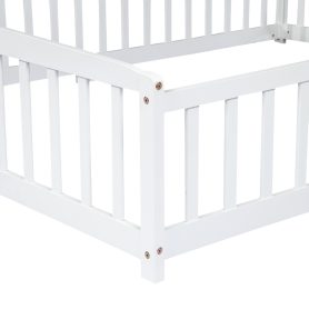Queen Size Floor Fence Bed with Central Entrance
