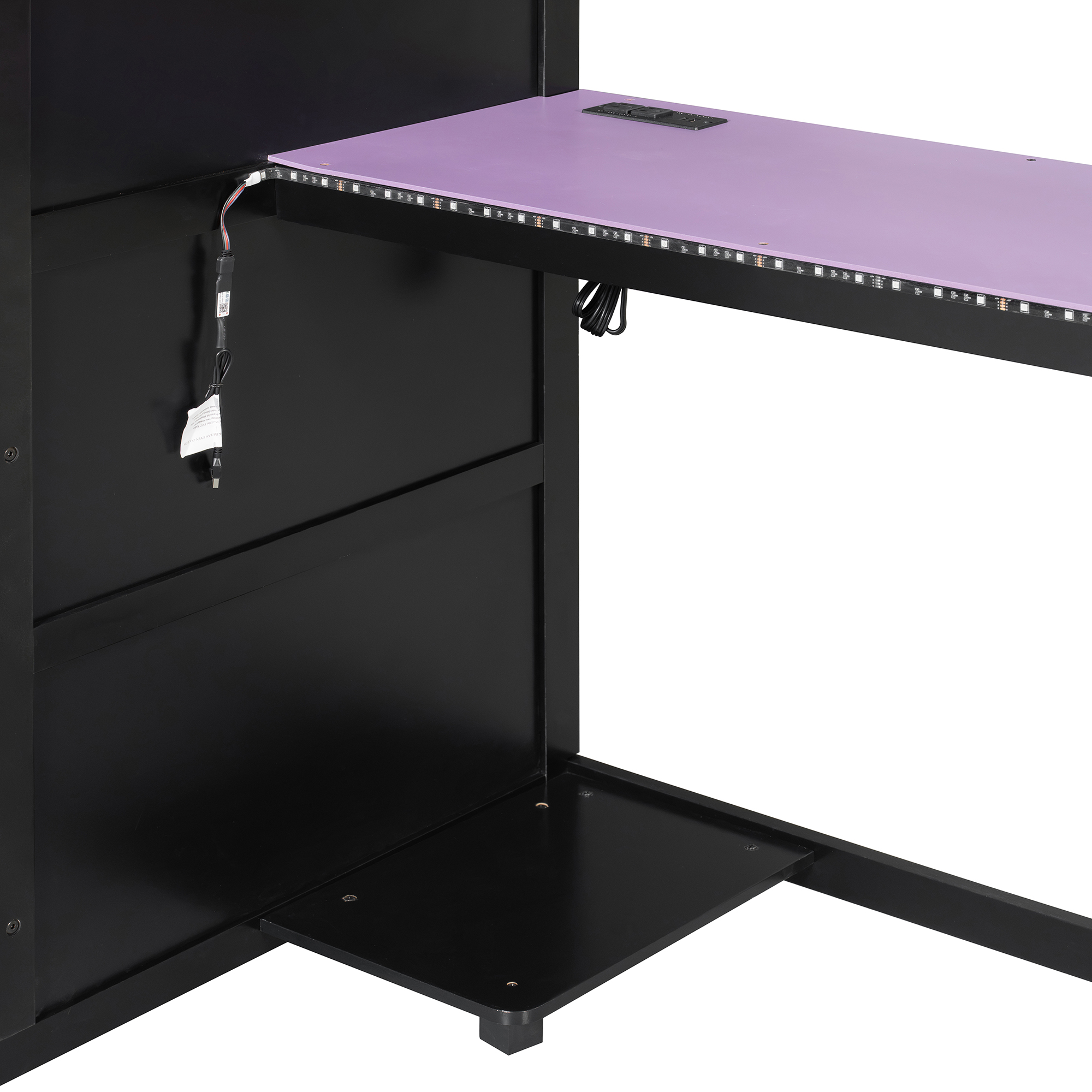 Twin Size Solid Wood Loft Bed with Desk, Storage Cabinet and Wardrobe