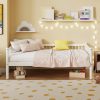 Twin Pine Wood Daybed With 3-Side Guardrails & 10 Support Slats