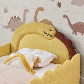 Full Size Cute Dinosaur-Shaped Bed with Safety Guardraild