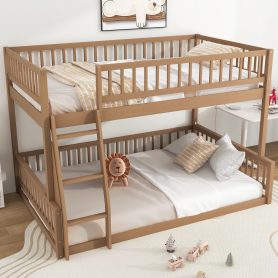Full XL over Queen Bunk Bed with Ladder and Guardrail