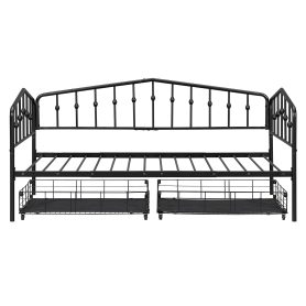 Twin Size Stylish Metal Daybed with 2 Drawers