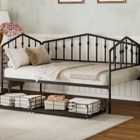 Twin Size Stylish Metal Daybed with 2 Drawers