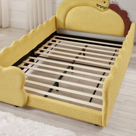 Full Size Cute Dinosaur-Shaped Bed with Safety Guardraild