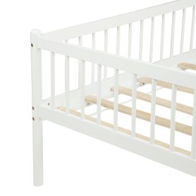 Twin Pine Wood Daybed With 3-Side Guardrails & 10 Support Slats