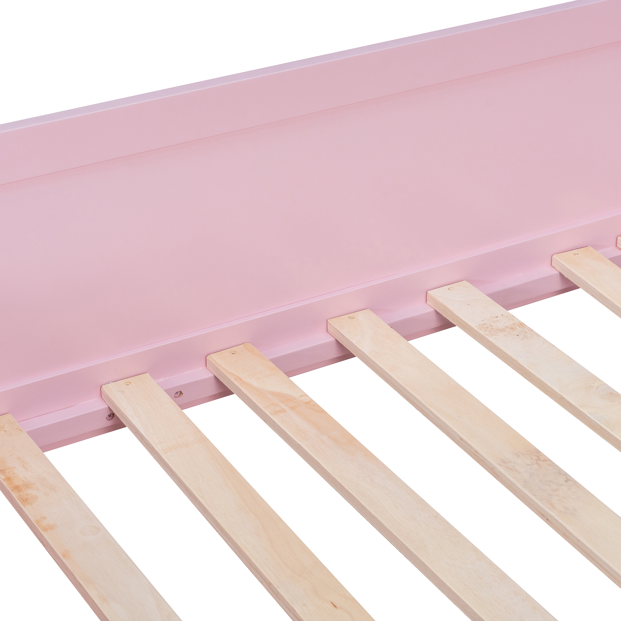 Full Size Wooden High Sleeper Loft Bed with Ladder and Storage Shelves