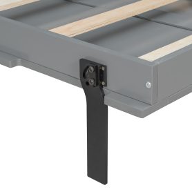 Queen-size Murphy Bed with Dual Sliding Storage Cabinets