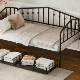 Twin Size Stylish Metal Daybed with 2 Drawers