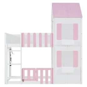 Modern Playful Design Twin Over Twin House Bunk Bed