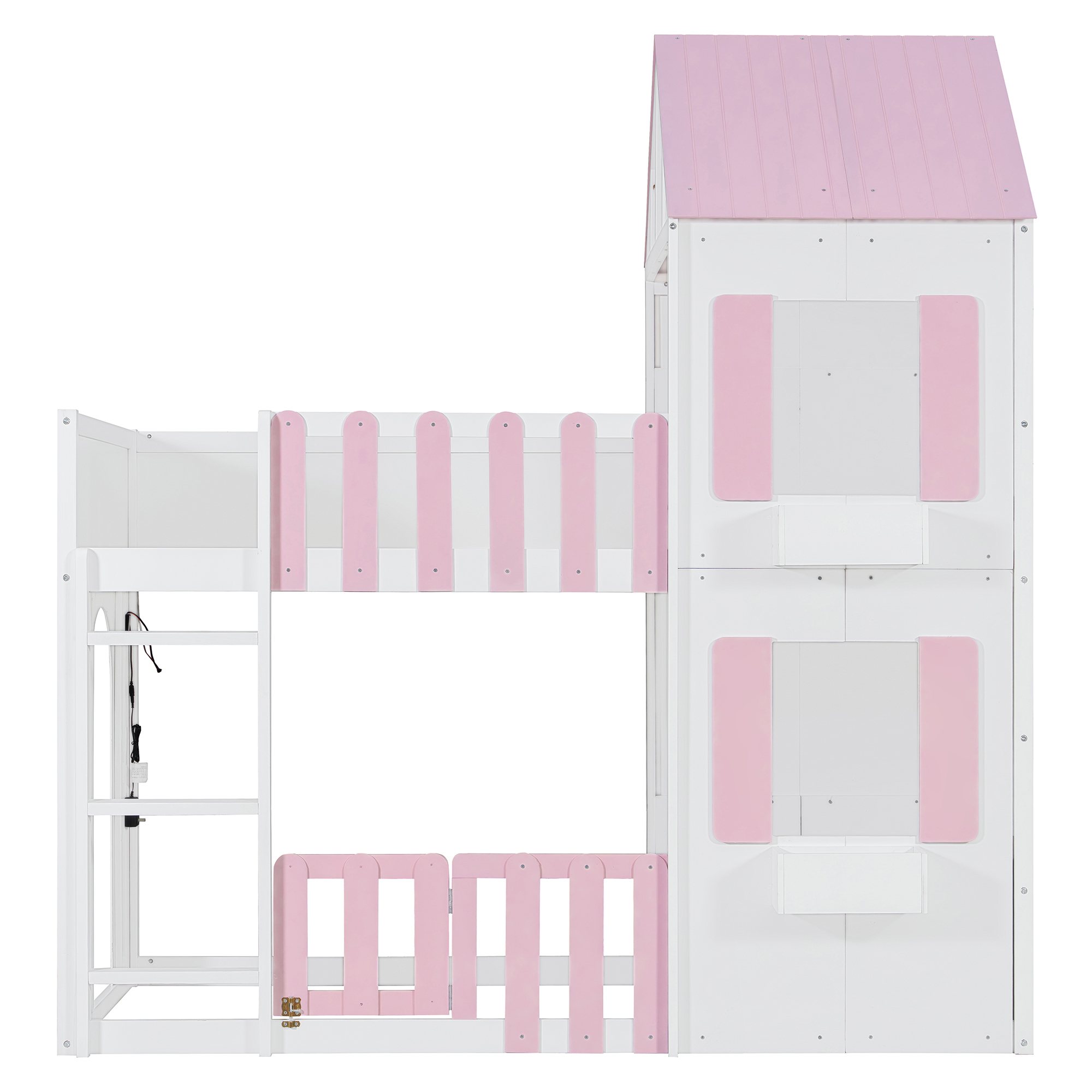 Modern Playful Design Twin Over Twin House Bunk Bed