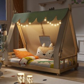 Twin Size House Bed with Tent and Light
