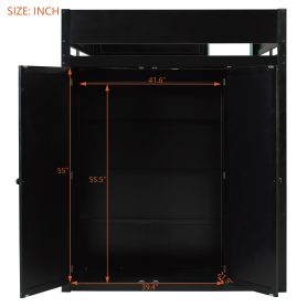 Full Size Solid Wood Loft Bed with Desk, Storage Cabinet and Wardrobe