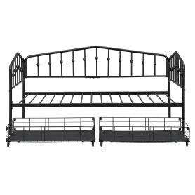 Twin Size Stylish Metal Daybed with 2 Drawers
