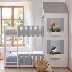 Modern Playful Design Full Over Full House Bunk Bed