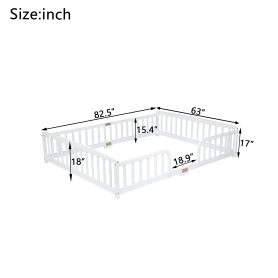 Queen Size Floor Fence Bed with Central Entrance