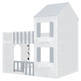Modern Playful Design Full Over Full House Bunk Bed