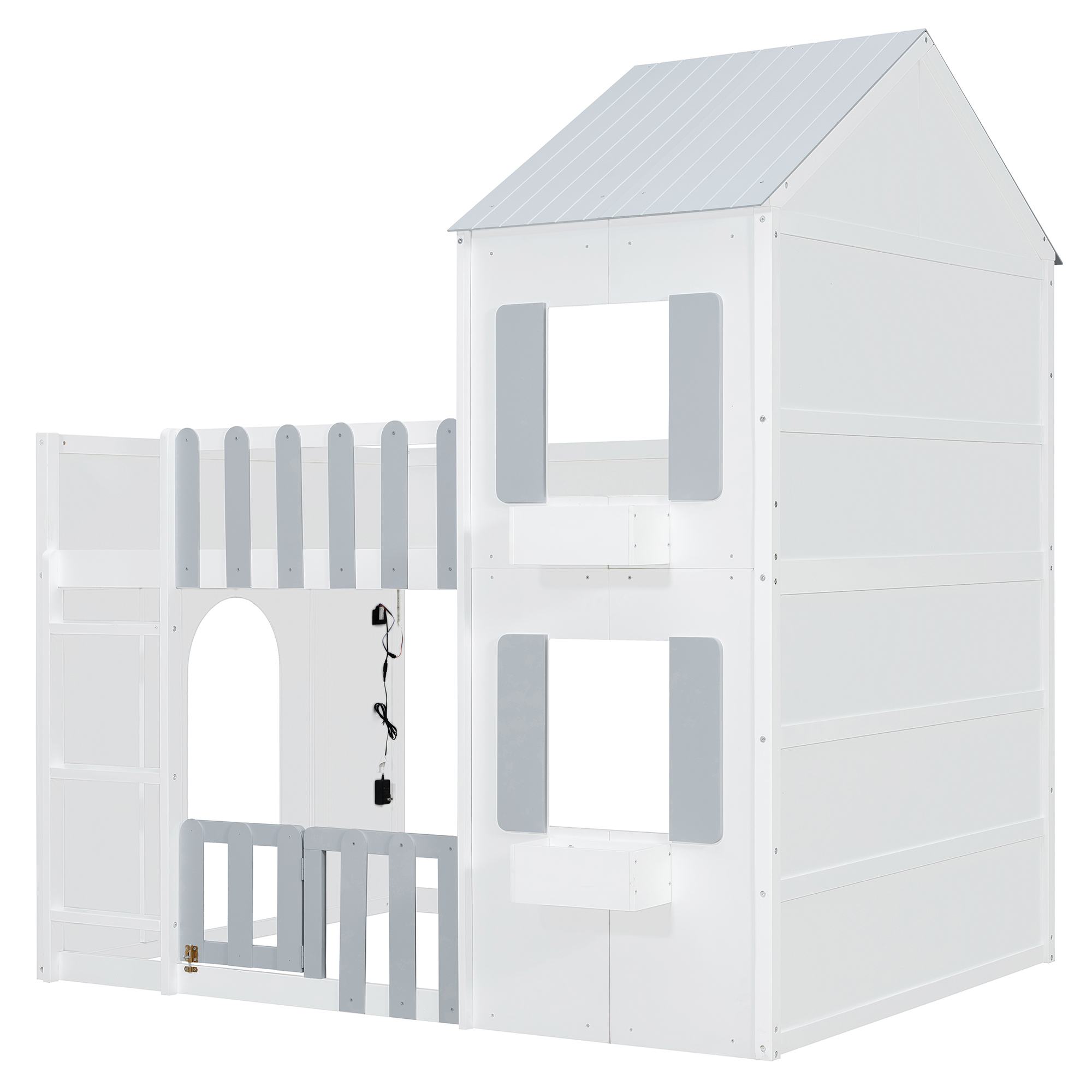 Modern Playful Design Full Over Full House Bunk Bed