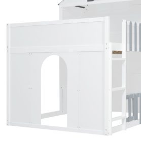 Modern Playful Design Full Over Full House Bunk Bed