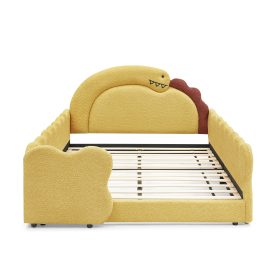 Full Size Cute Dinosaur-Shaped Bed with Safety Guardraild