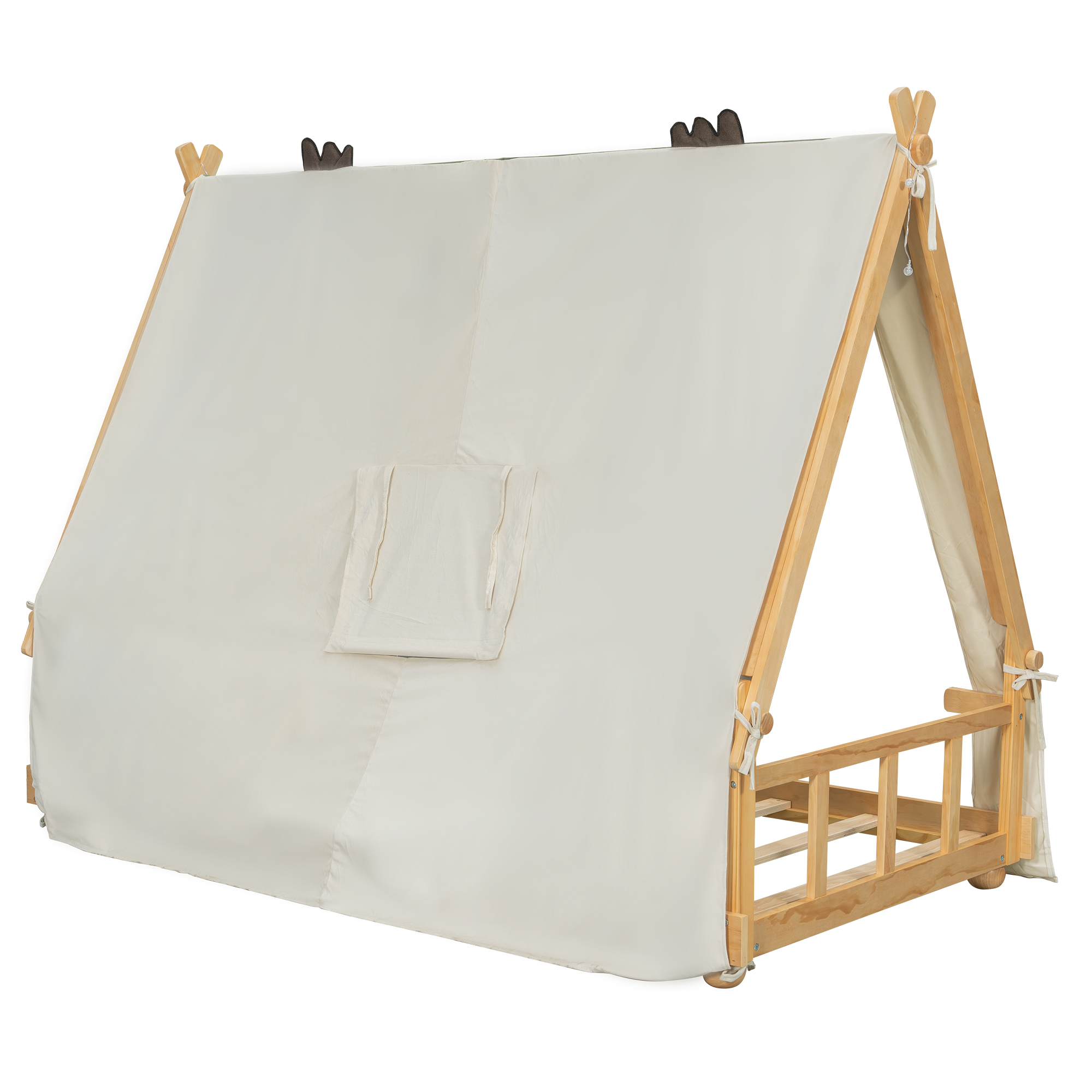 Twin Size House Bed with Tent and Light