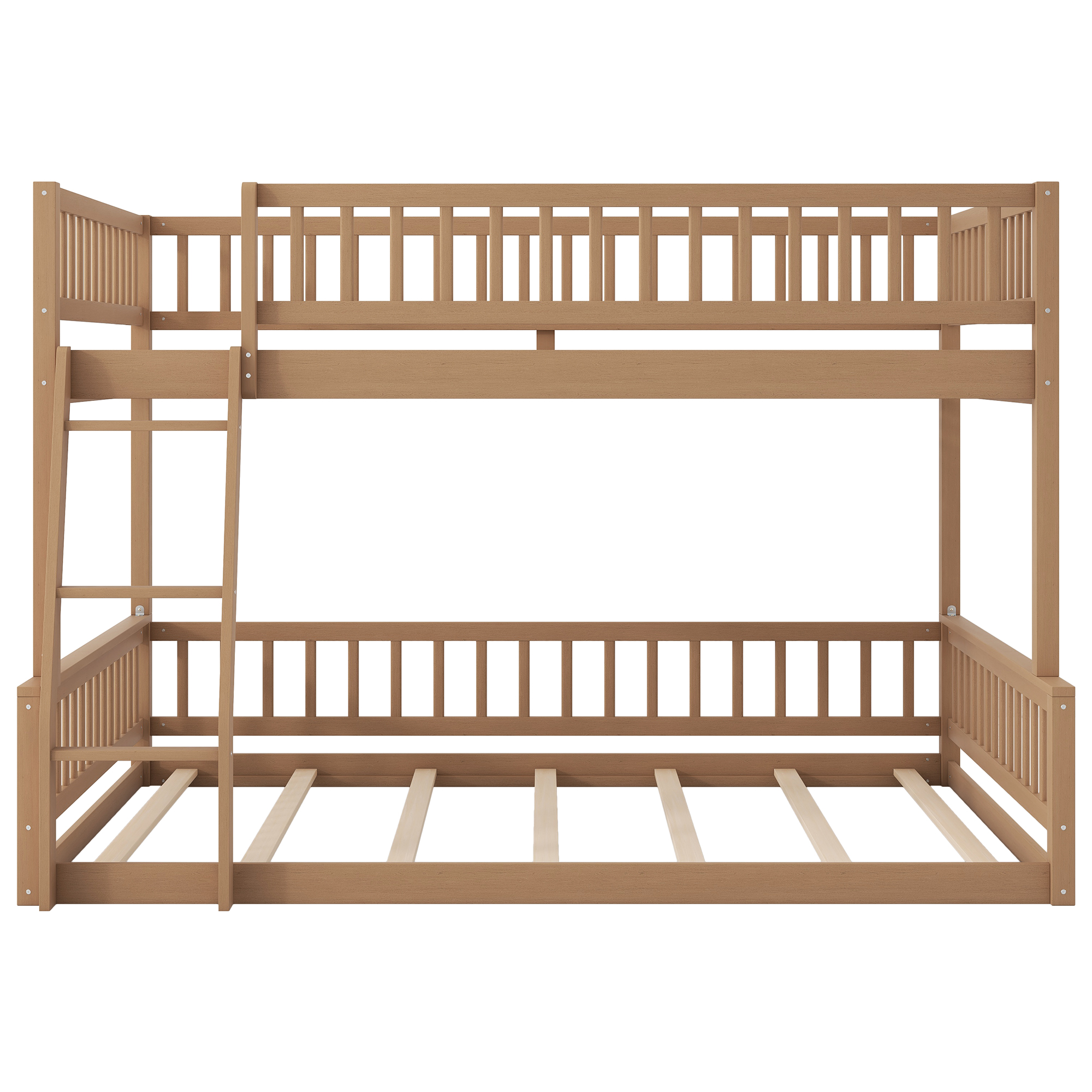 Full XL over Queen Bunk Bed with Ladder and Guardrail