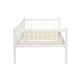 Twin Pine Wood Daybed With 3-Side Guardrails & 10 Support Slats