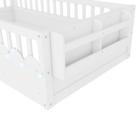 Twin Montessori Floor Bed Frame with High Rails