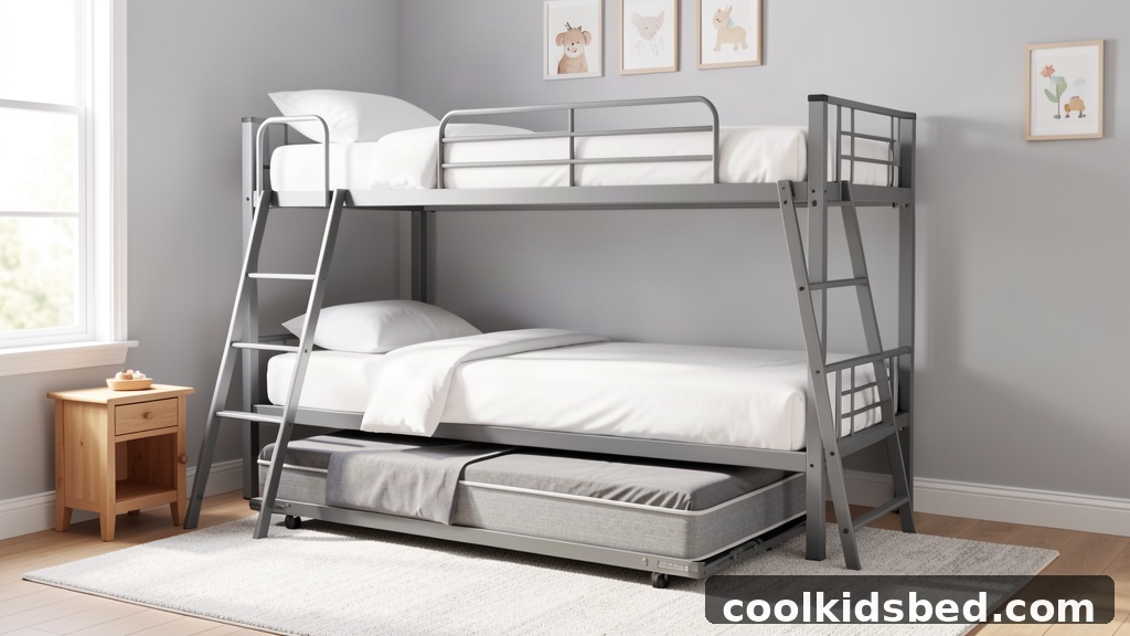 Full over full bunk bed with trundle