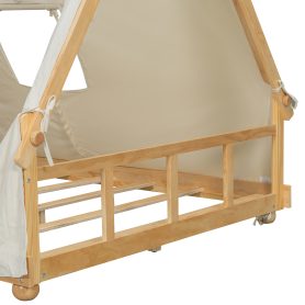 Full Size House Bed with Tent and Light