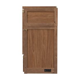 Pine Wood Cabinet Bed with Charging Station and Ripple Decoration Panels