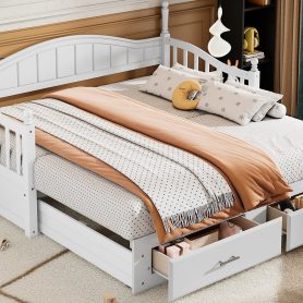 Wooden Twin Size Daybed with Twin Size Trundle