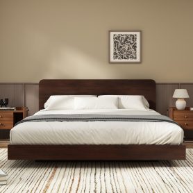 Queen Size Solid Bamboo Floating Platform Bed Frame