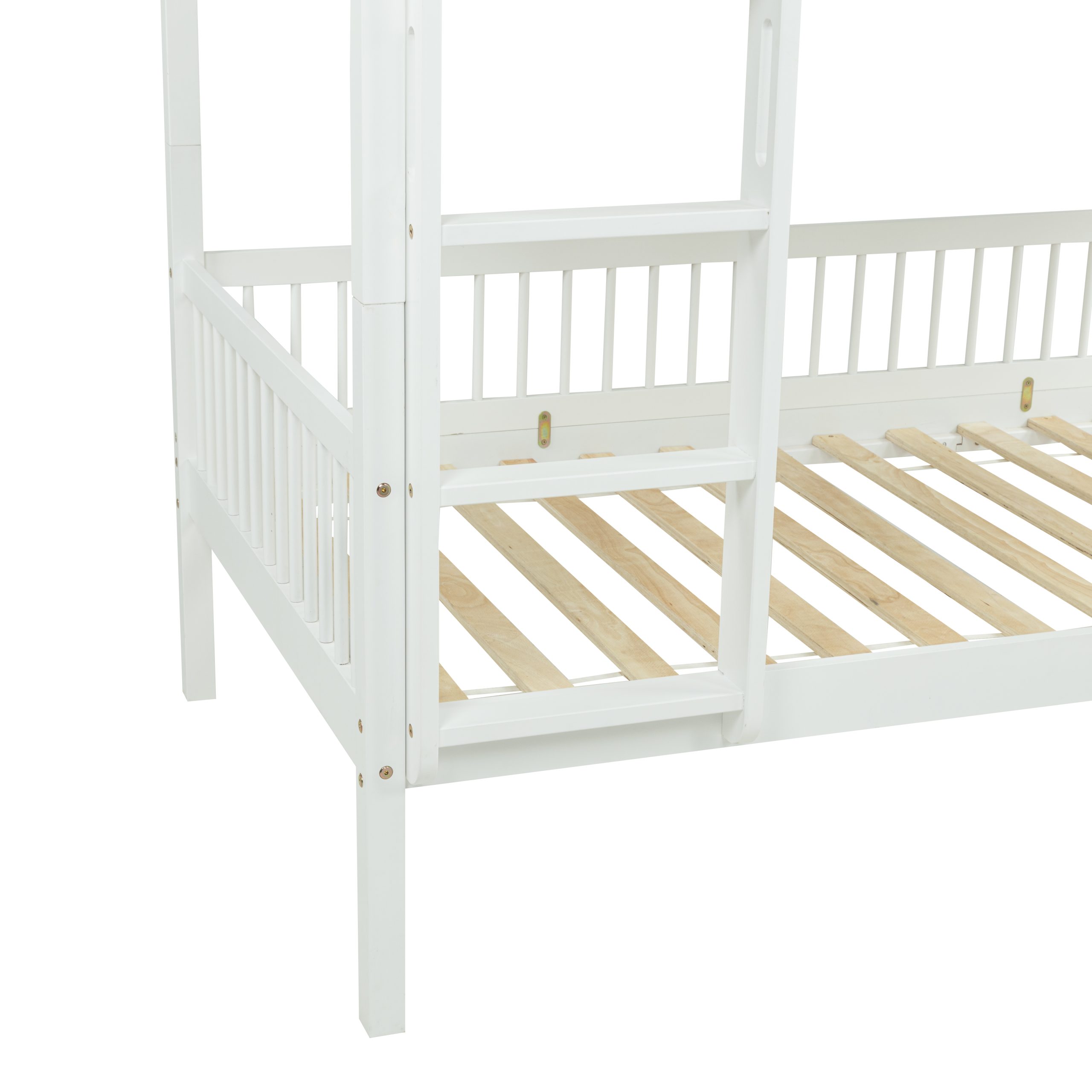 Twin Over Twin Pine Wood Bunk Bed With 2 Drawers, Convertible into 2 Twin Beds