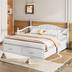 Wooden Twin Size Daybed with Twin Size Trundle