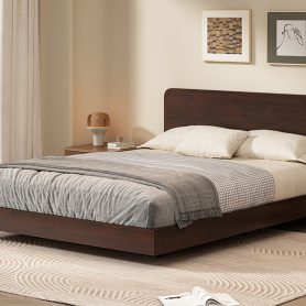 Full Size Solid Bamboo Floating Platform Bed Frame