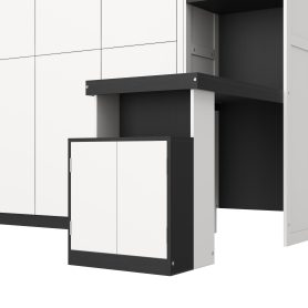 Queen Size Murphy Bed with Desk and Storage Shelves and Cabinets
