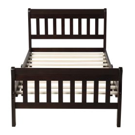 Mattress Foundation Sleigh Bed with Headboard/Footboard/Wood Slat Support