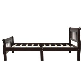 Mattress Foundation Sleigh Bed with Headboard/Footboard/Wood Slat Support
