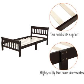 Mattress Foundation Sleigh Bed with Headboard/Footboard/Wood Slat Support