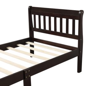 Mattress Foundation Sleigh Bed with Headboard/Footboard/Wood Slat Support