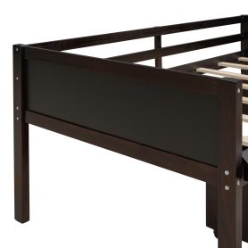 Twin Size Loft Bed Wood Bed With Two Storage Boxes