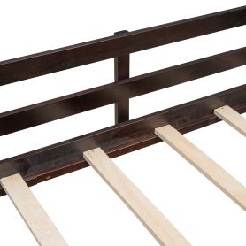 Twin Size Loft Bed Wood Bed With Two Storage Boxes