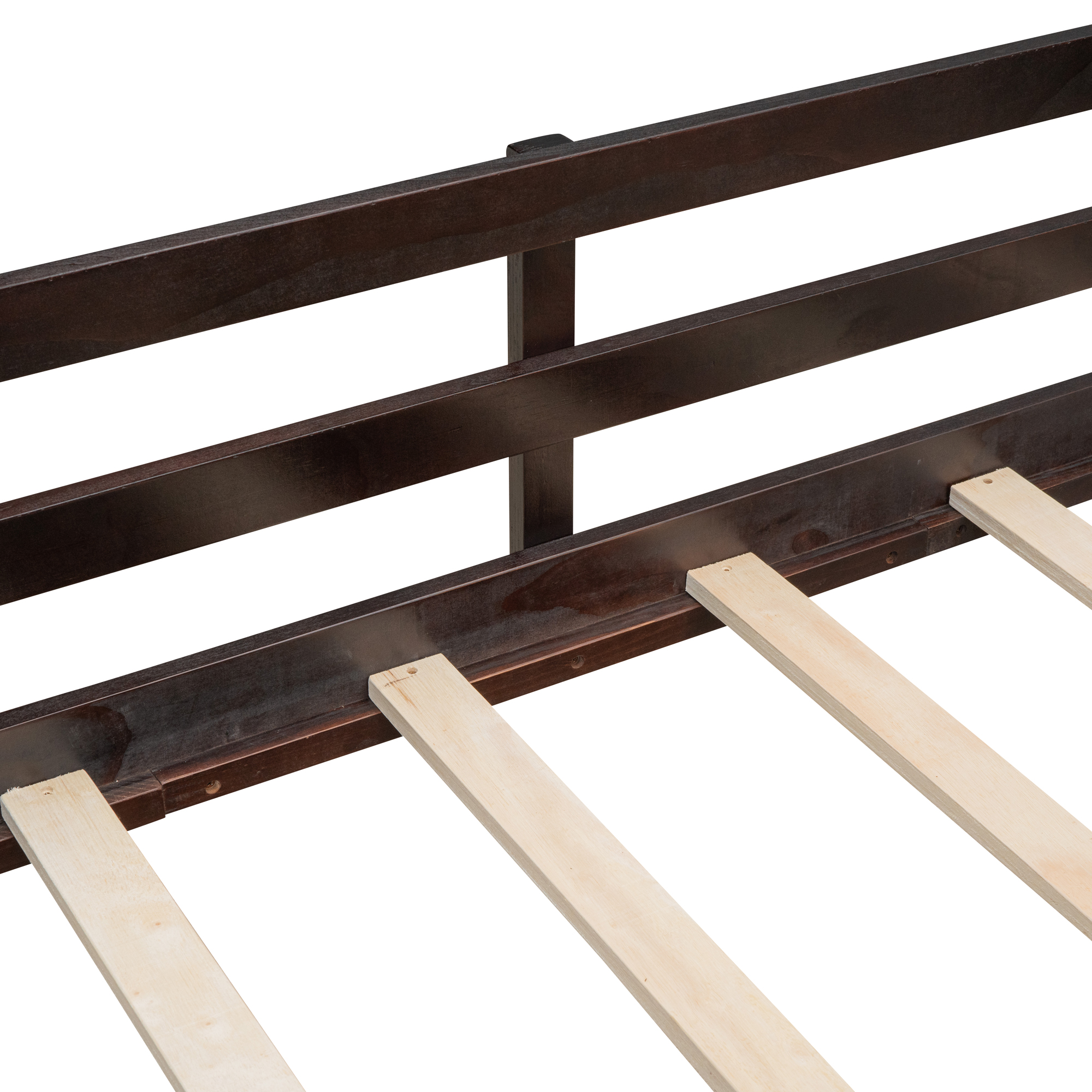 Twin Size Loft Bed Wood Bed With Two Storage Boxes